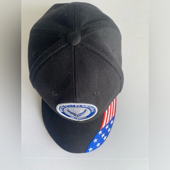 US Air Force Veteran Cap Hat Black Military USA Red White Blue Flag Adjustable - Picture 11 of 11